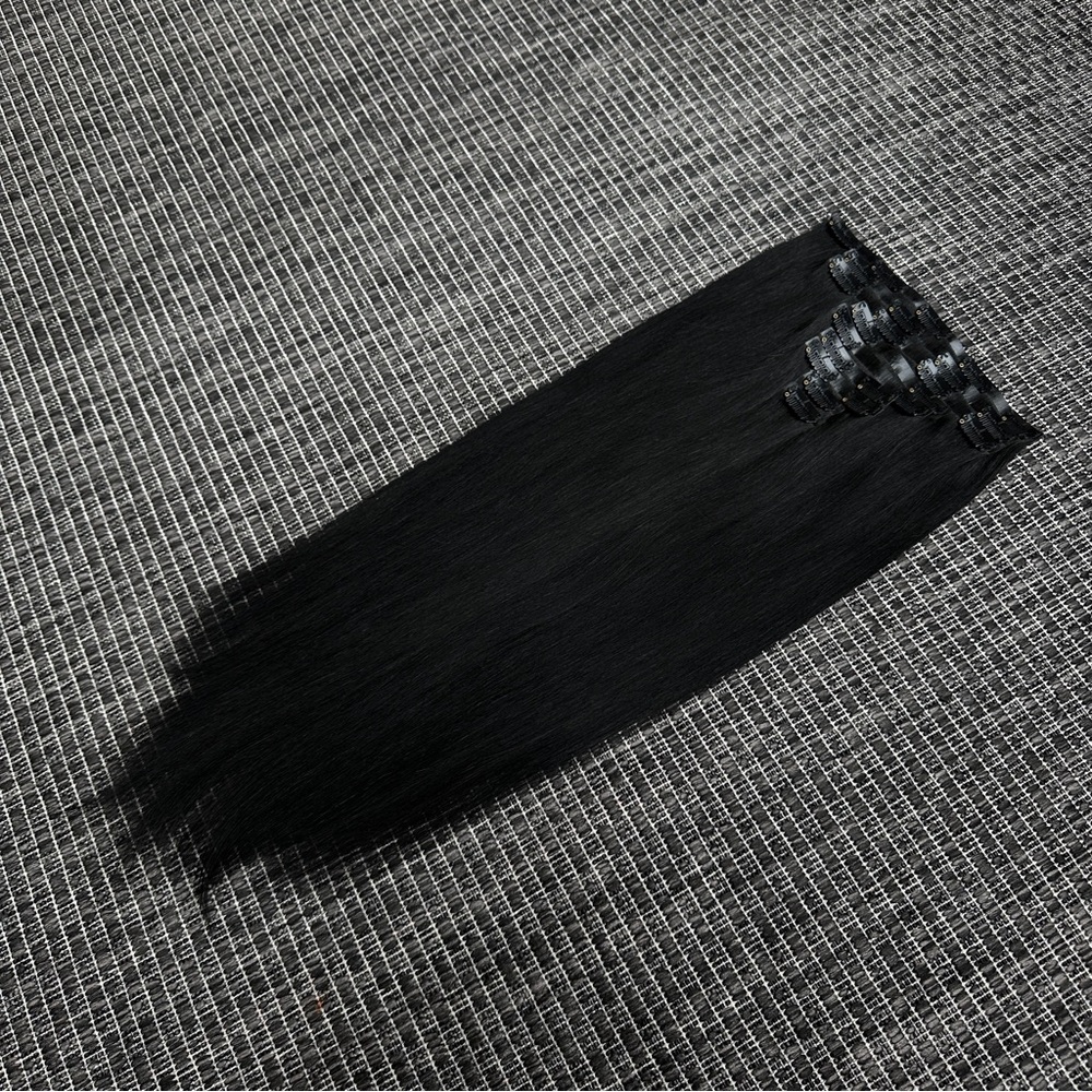 New 20” Zala Seamless Clip-in Hair Extensions - Jet Black